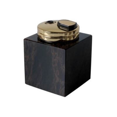 briquet de table obsidienne fauve tête or
