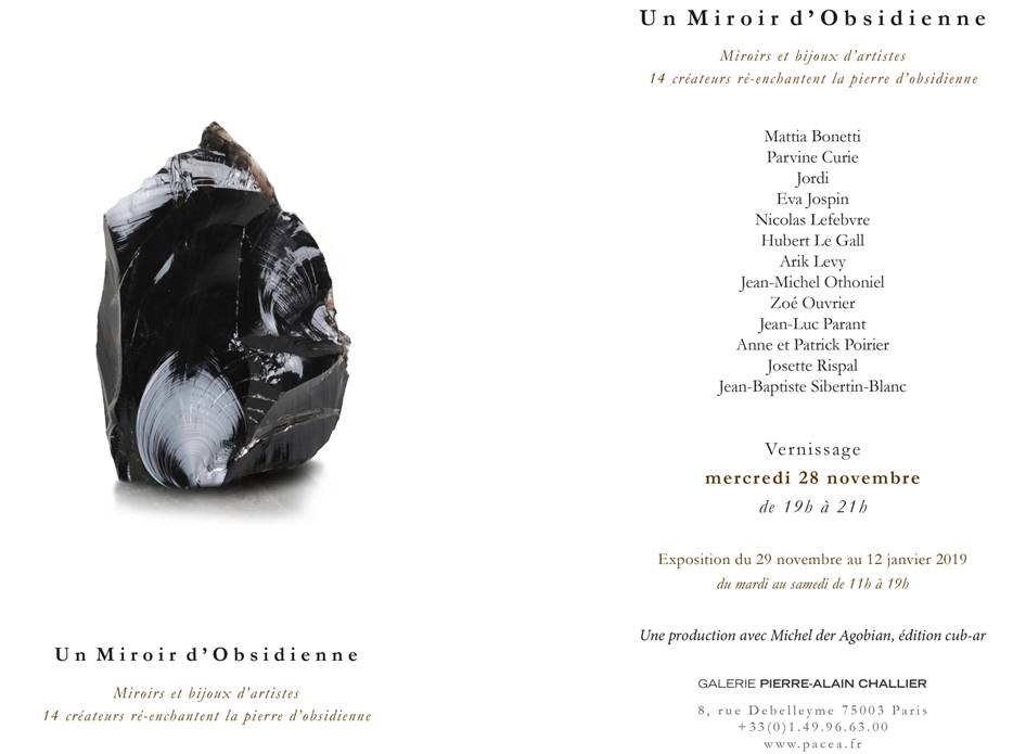 Read more about the article Exposition “Un Miroir d’Obsidienne” à la galerie Pierre-Alain Challier