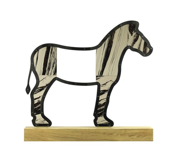 Bestiaire, obsidienne, inox et bois