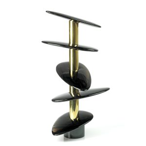 soliflore en métal et obsidienne