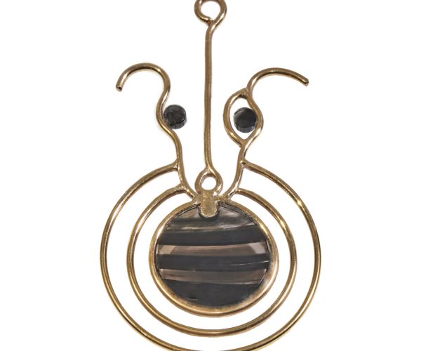pendentif en obsidiennesur monture à l’or fin